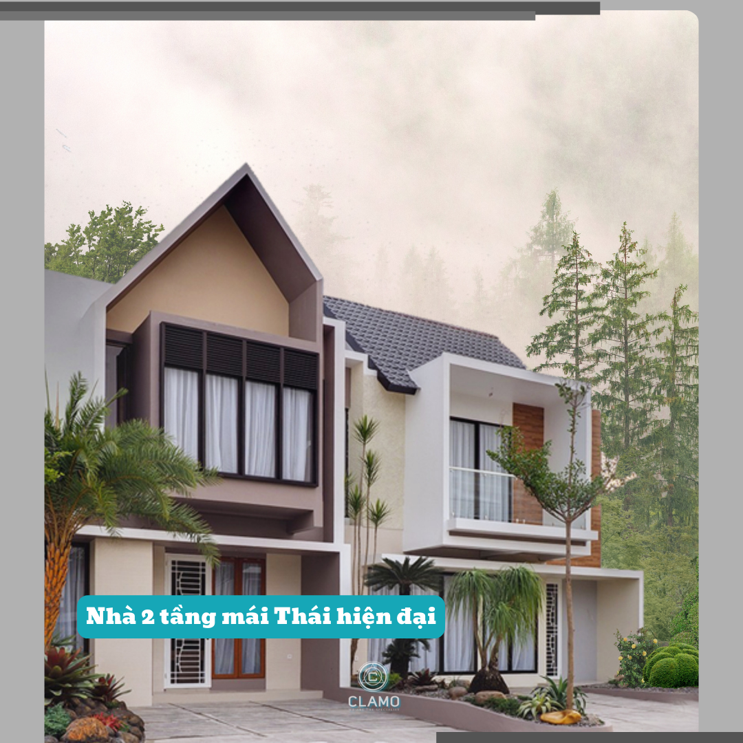 Nhà 2 tầng mái Thái hiện đại