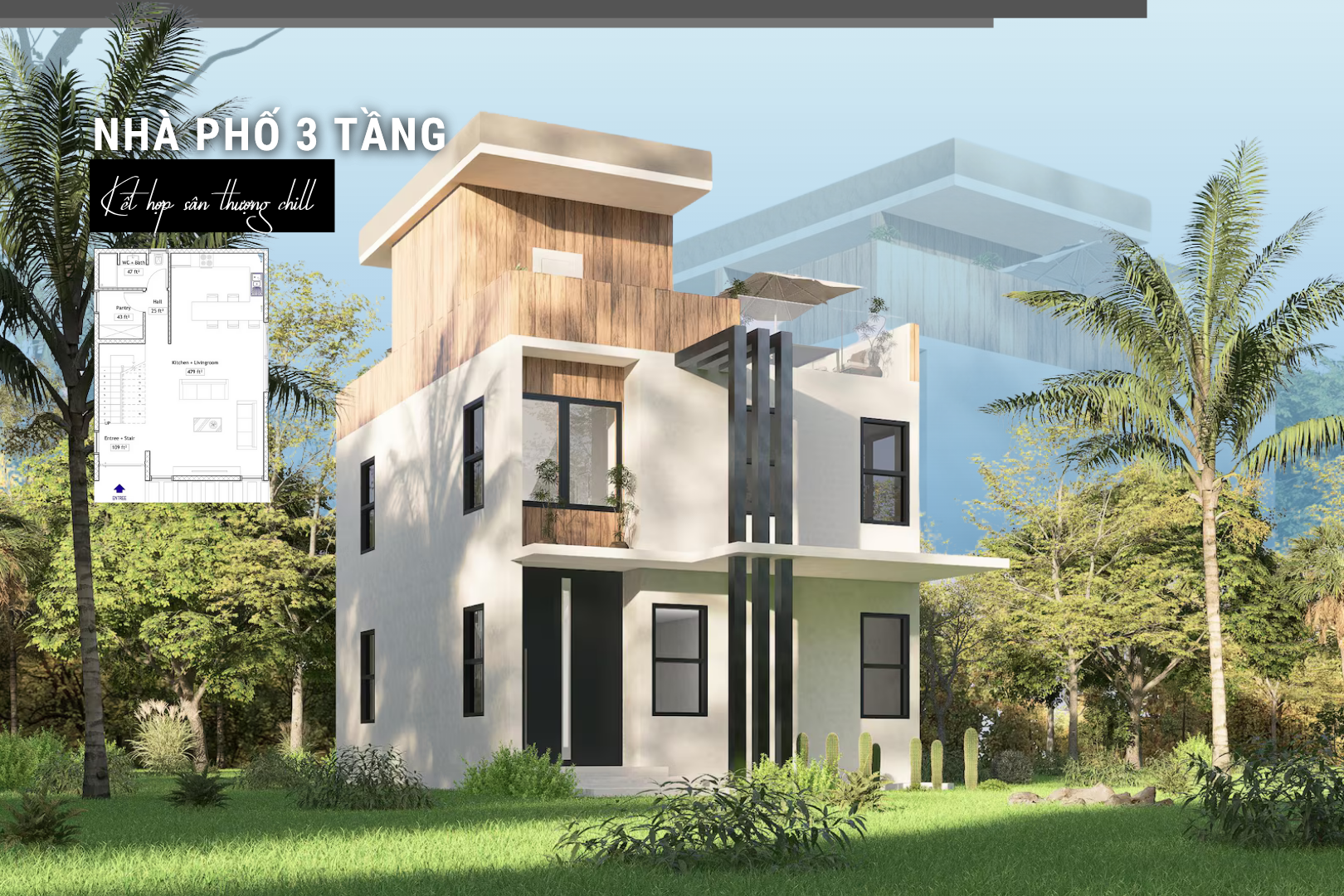 Nhà phố đẹp 3 tầng
