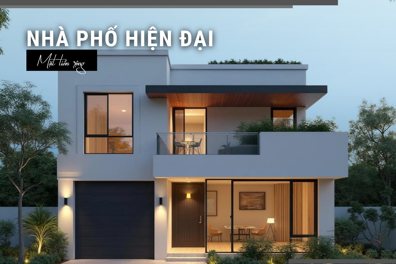 Nhà phố đẹp hiện đại mặt tiền rộng 