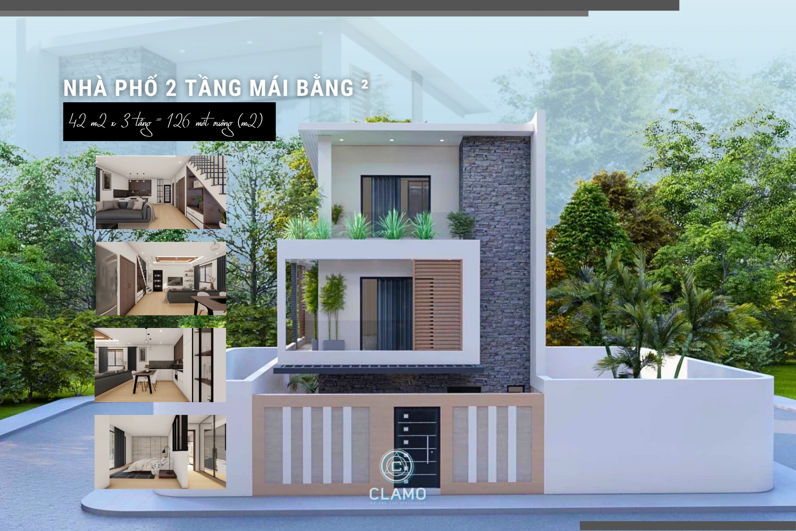 Nhà phố đẹp mái bằng