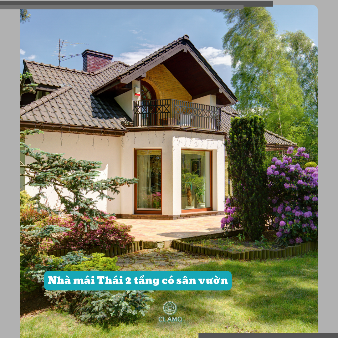 nhà mái Thái 2 tầng có sân vườn