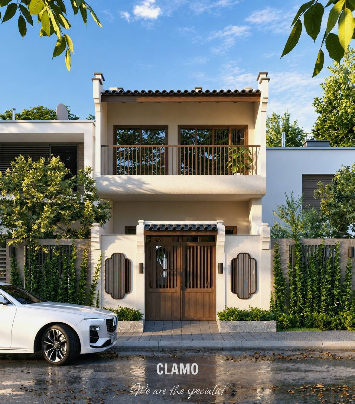 thiết kế nhà phố phong cách Đông Dương